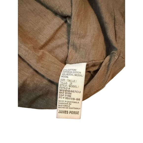 JAMES PERSE dress SZ 2 M brown short SLEEVE MIDI BODYCON PULLOVER T-shirt - Picture 5 of 8
